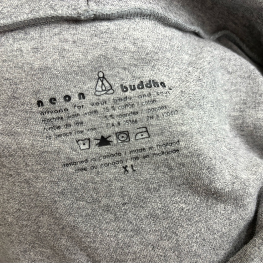 Neon Buddha mixed media pullover with buttons - Picture 4 of 6